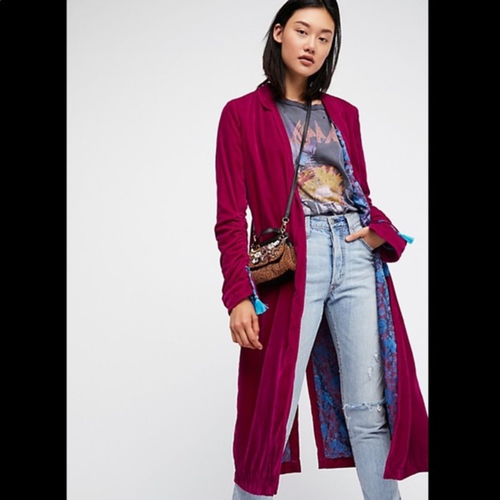 Free People Dhalia Velvet Duster